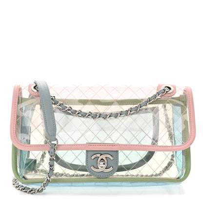 Chanel Lambskin PVC Quilted Medium Coco Splash Flap Blue Green 1 of 11