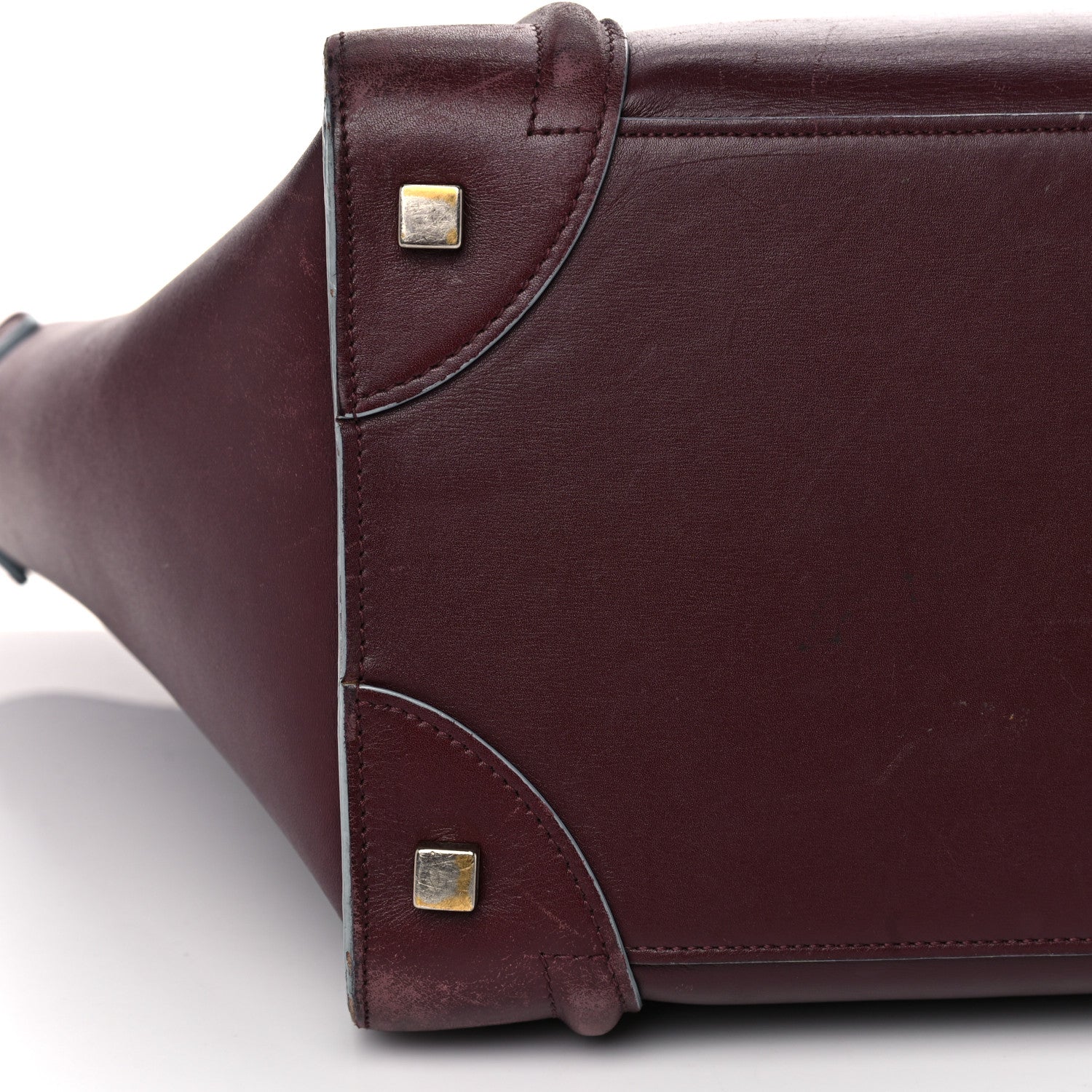 Celine Palmelato Mini Luggage Burgundy Azur Blue 11 of 33