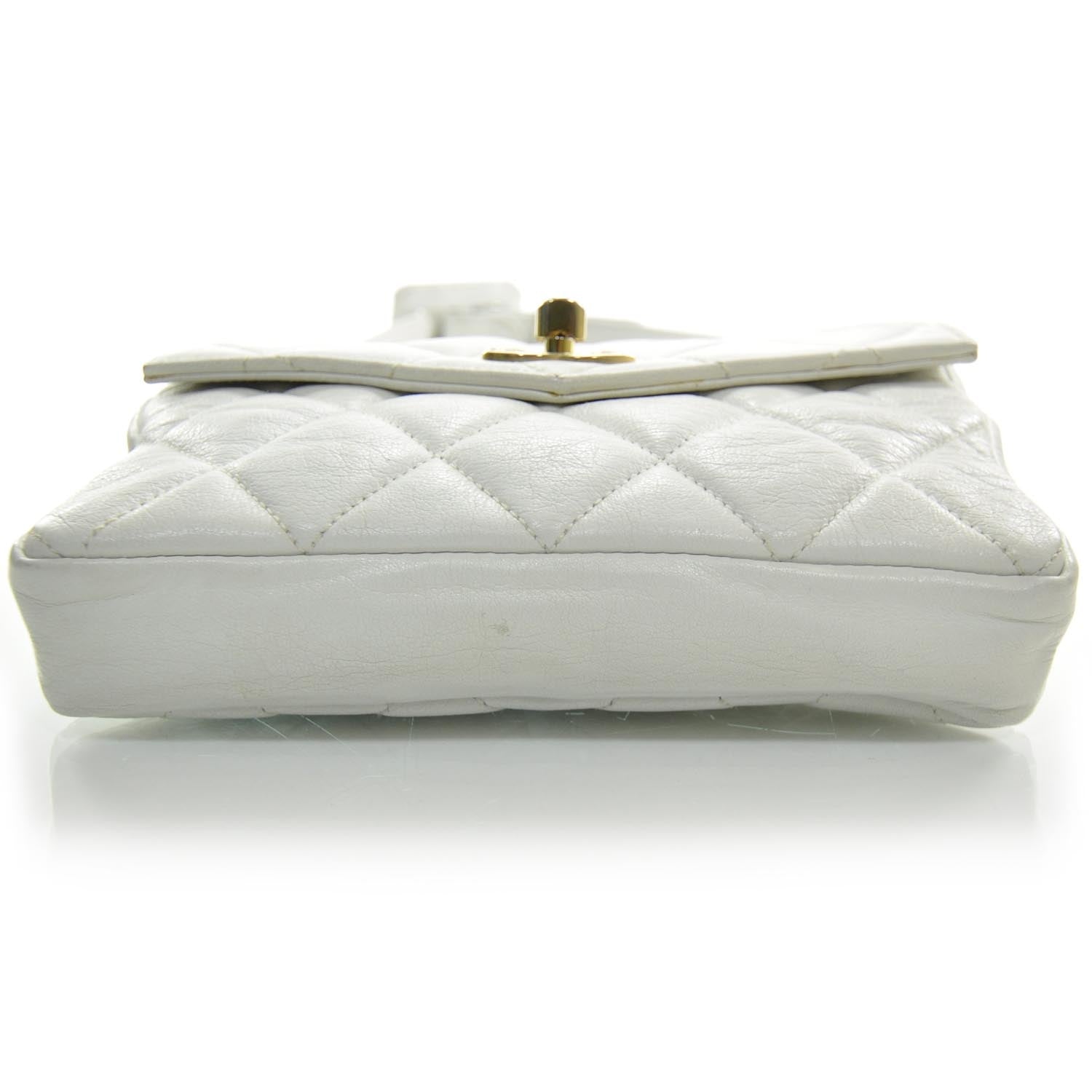 Chanel Lambskin Flap Waist Belt Bag White 75 30 3 of 11