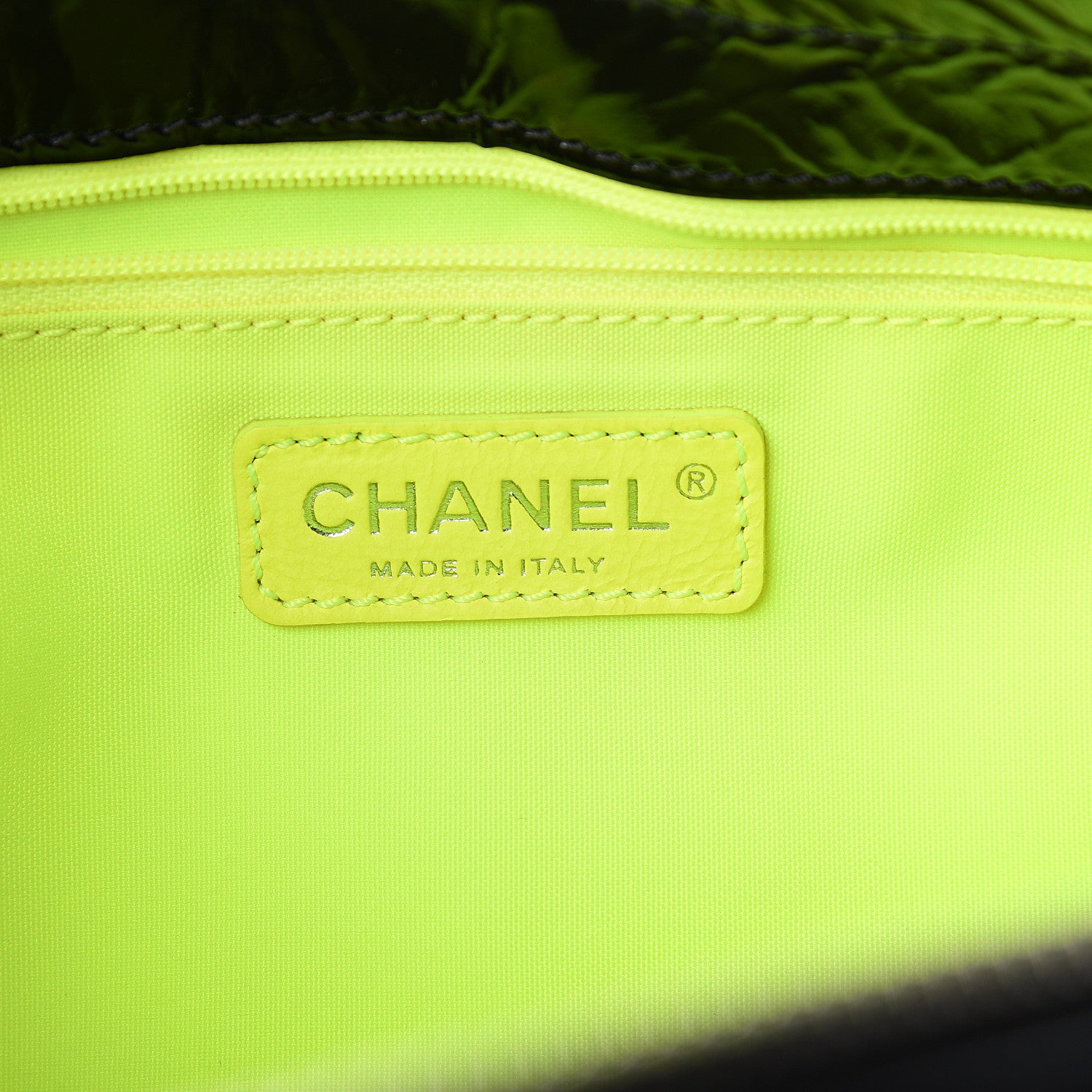 Chanel Patent Quilted Day Glo Flap Bag Black 5 of 10