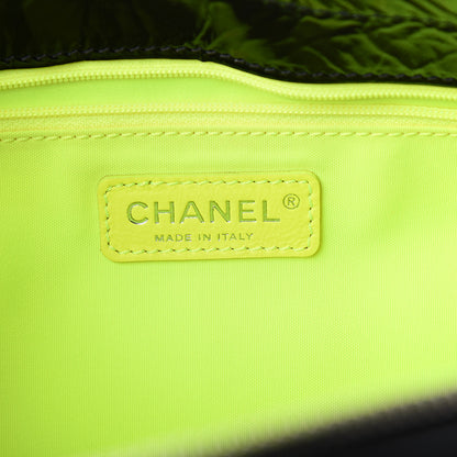 Chanel Patent Quilted Day Glo Flap Bag Black 5 of 10