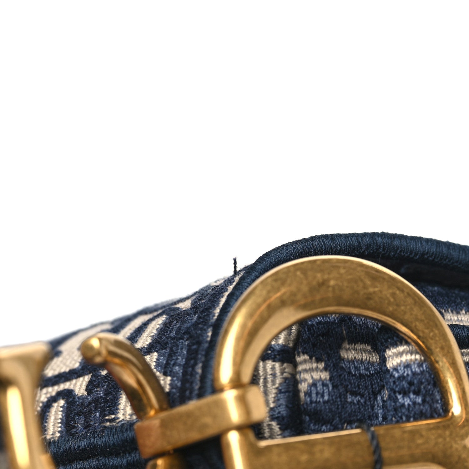 Christian Dior Oblique Embroidered Saddle Bag Blue 11 of 11