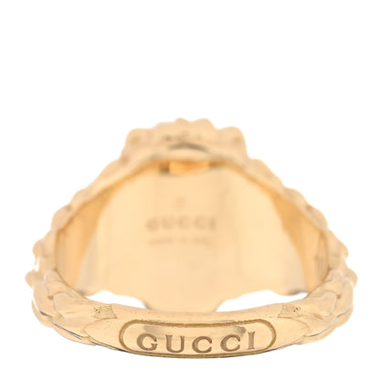 Gucci 18K Yellow Gold Diamond Amethyst Lion Head Ring 50 5.25 3 of 4