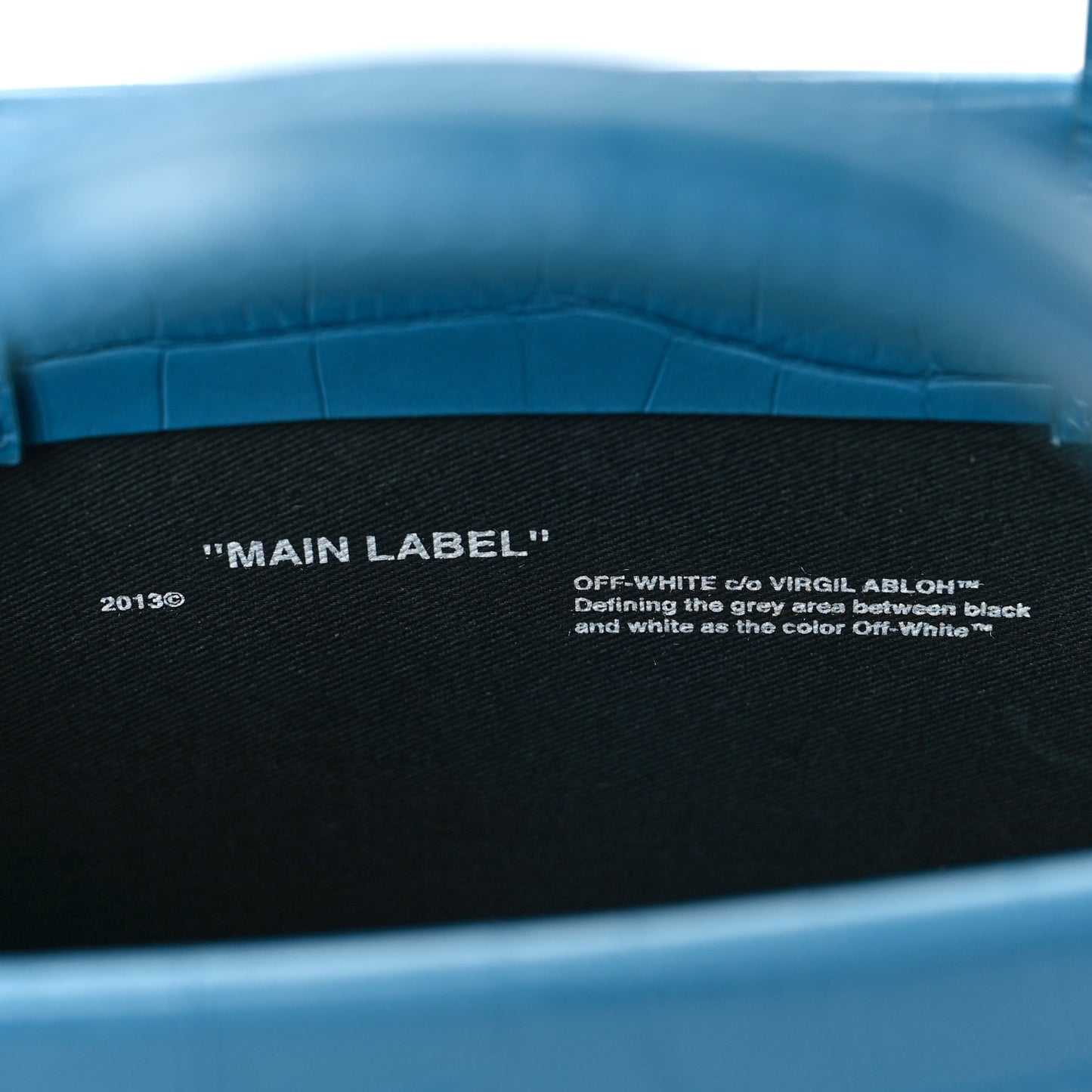 Calfskin Crocodile Embossed Mini Box Bag Blue