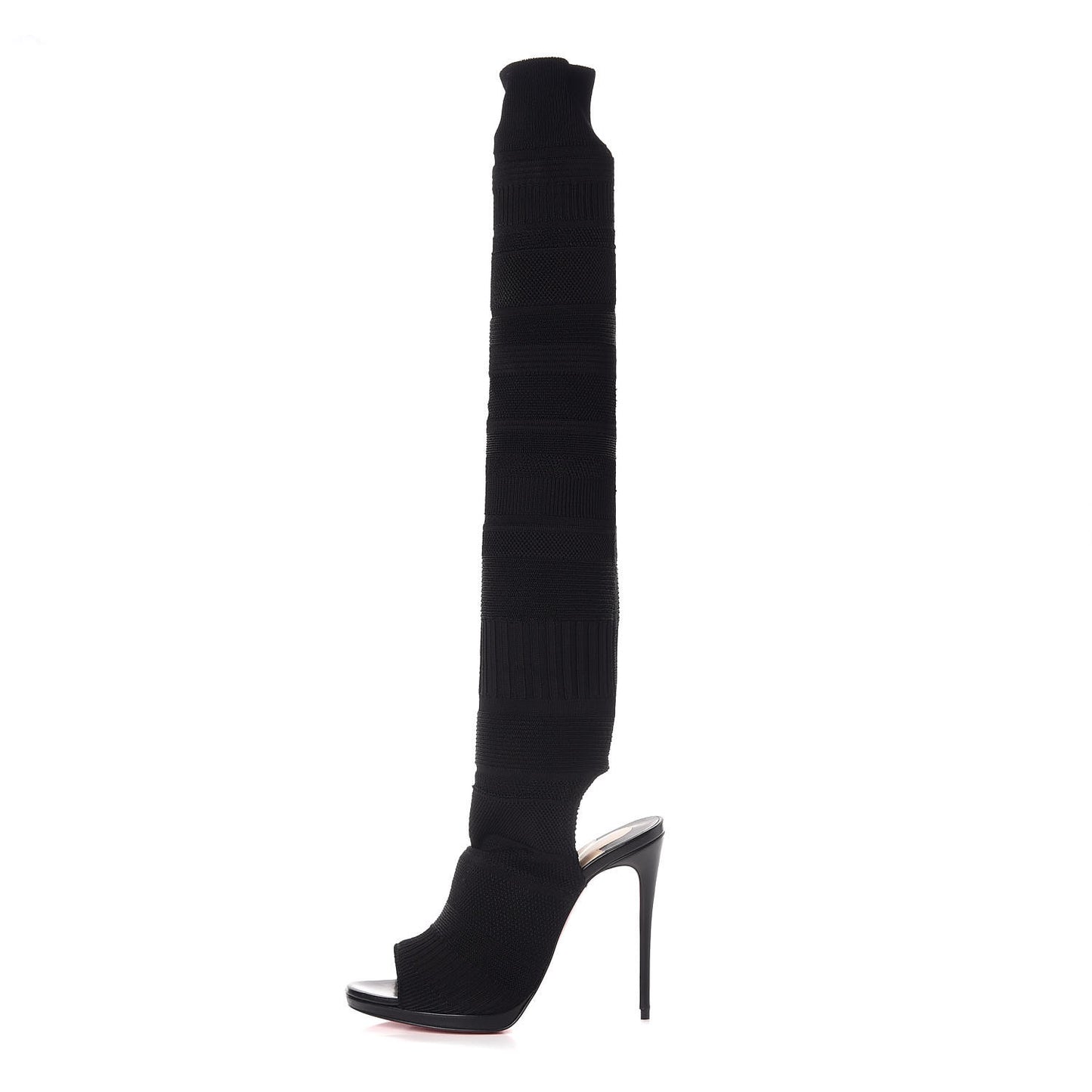 Maille Tricot Nappa Cheminetta 120 Tall Sock Boots 38 Black