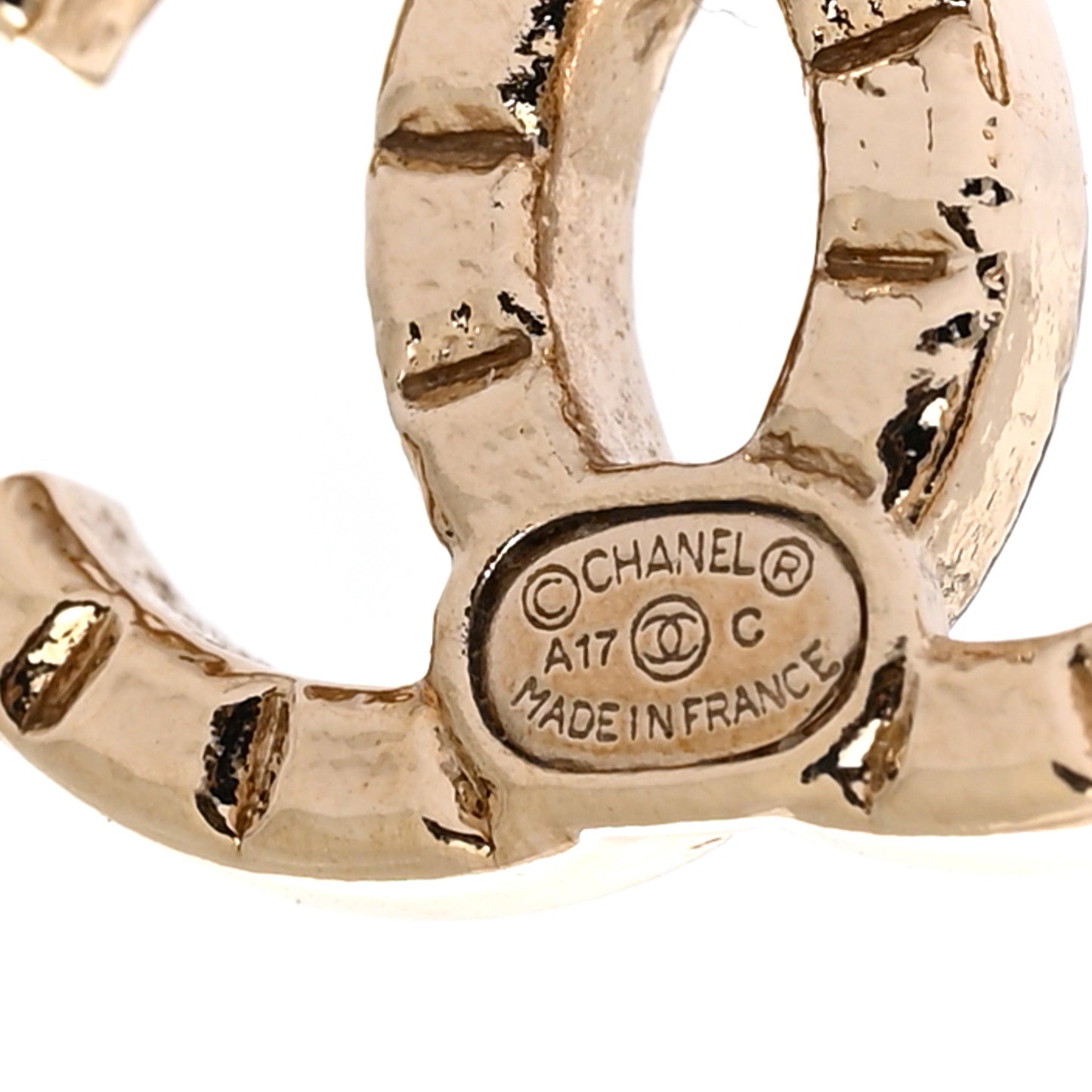 Studded CC Earrings Gold