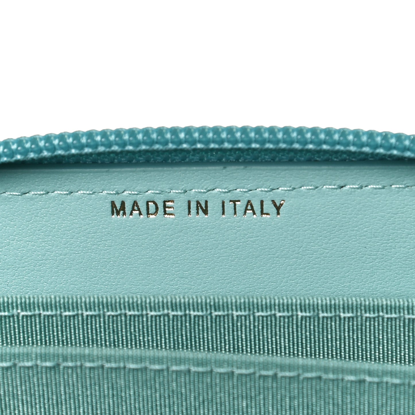 Caviar Quilted Boy Zip Around Coin Purse Wallet Turquoise