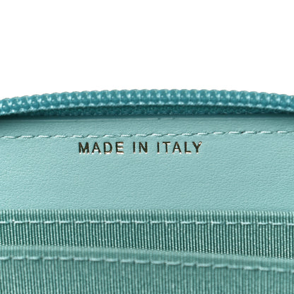 Chanel Caviar Quilted Boy Zip Around Coin Purse Wallet Turquoise 7 of 10