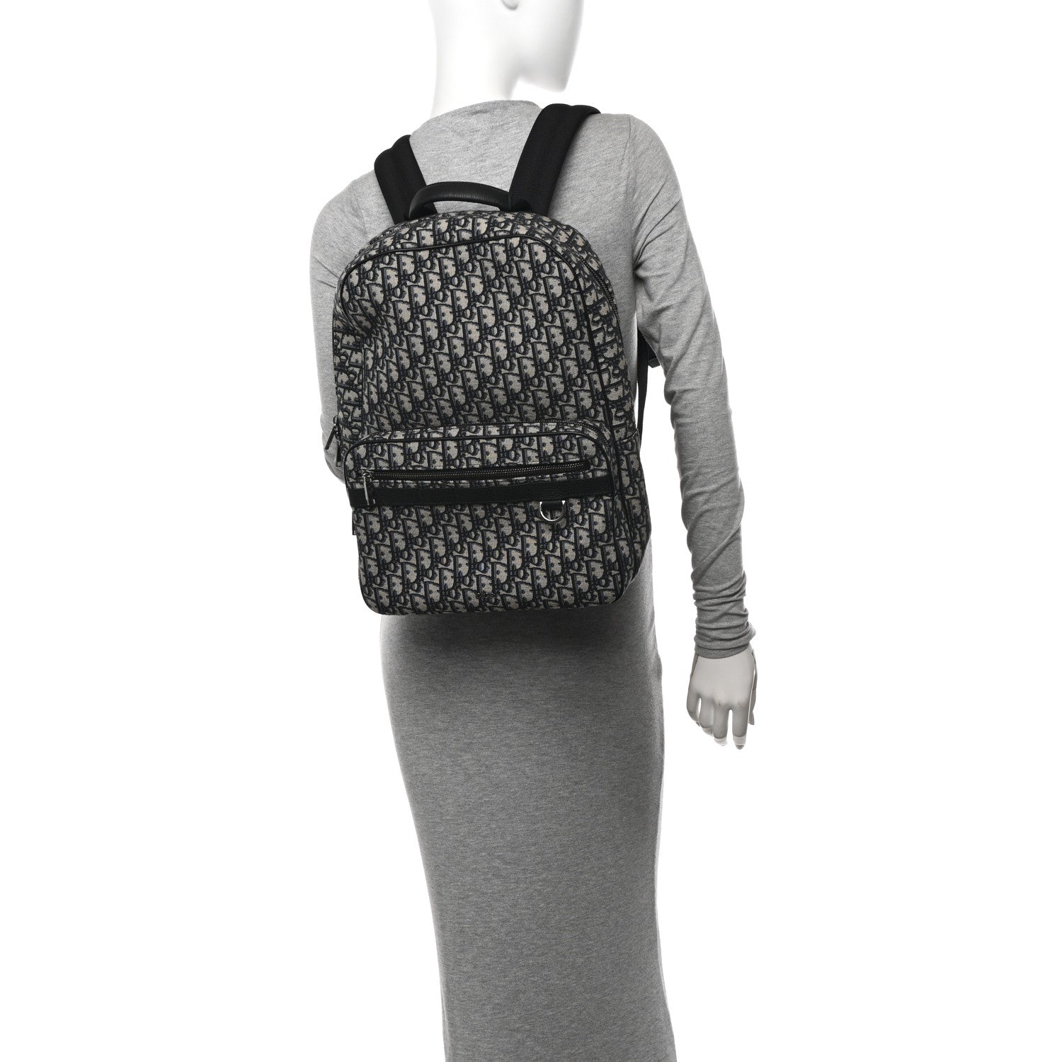 Christian Dior Oblique Calfskin Rider Backpack Beige Black 2 of 10