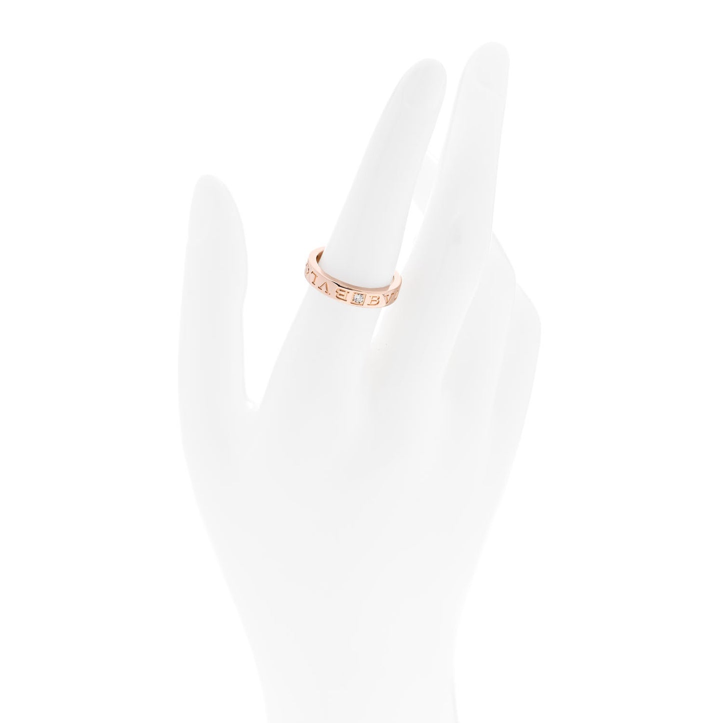 18K Rose Gold Diamond B.Zero1 Essential Band Ring 55 7.25