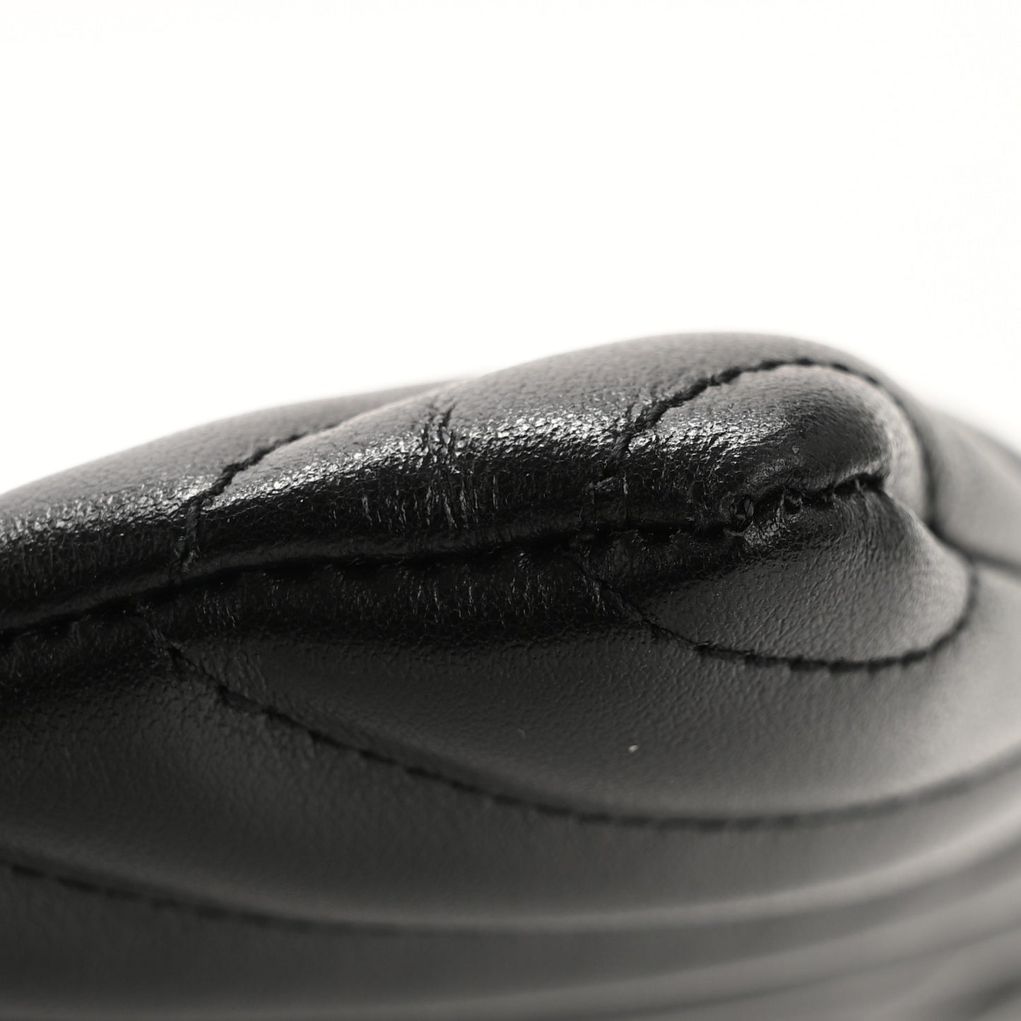 Calfskin Matelasse Chevron Monogram A5 Wristlet Black