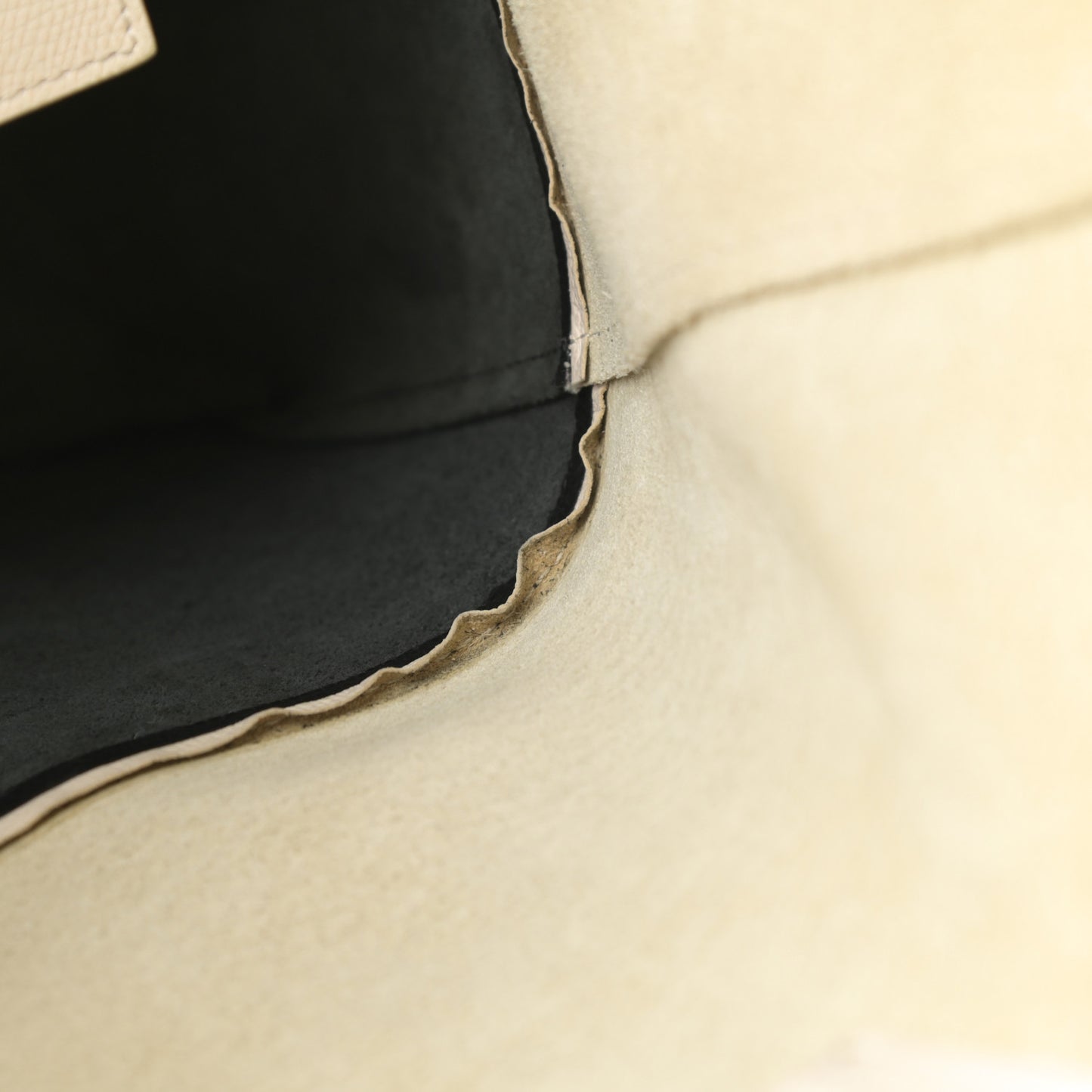 Grained Calfskin Horizontal Bi-Cabas Cream Black