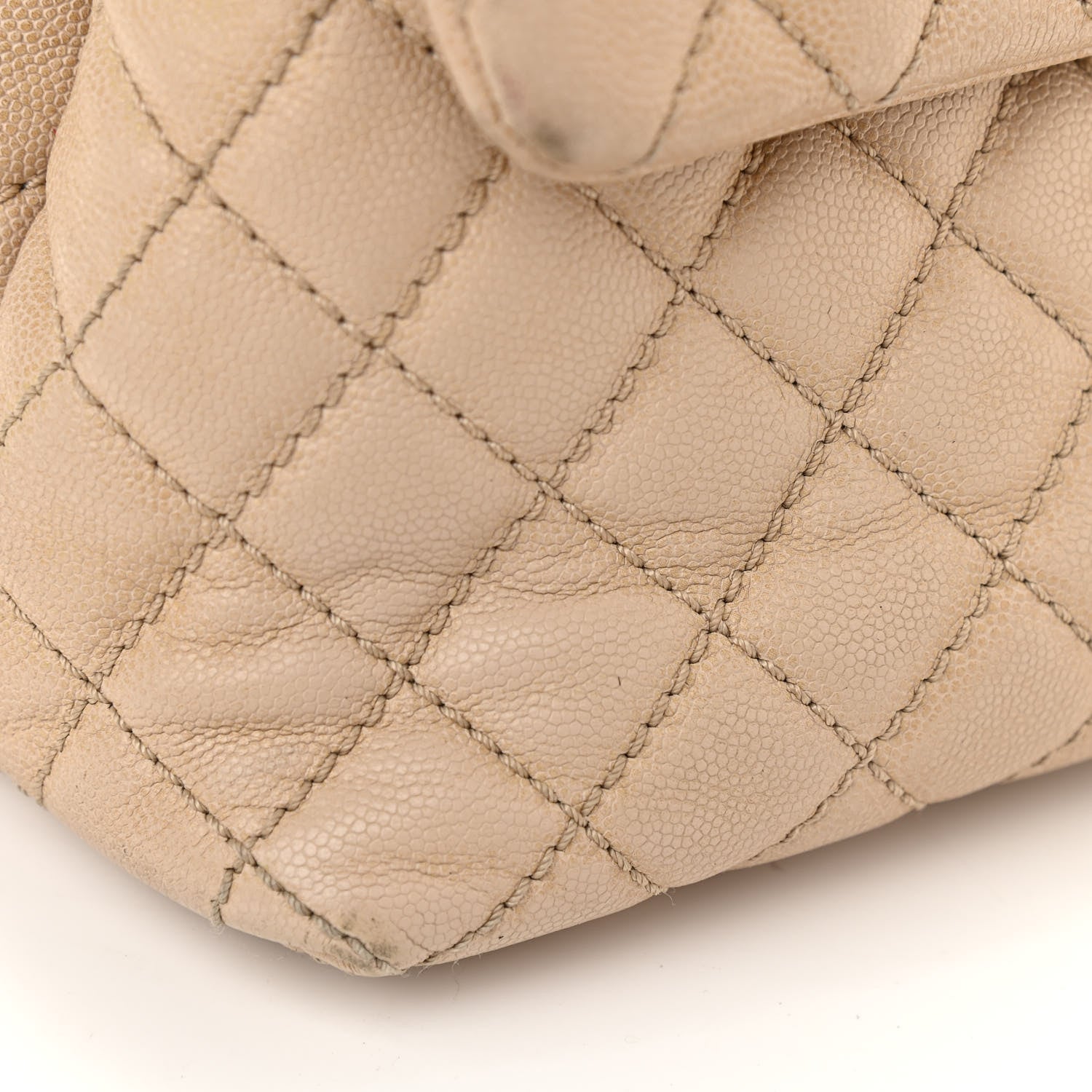Chanel Caviar Quilted Medium Coco Handle Flap Light Beige 24 of 25