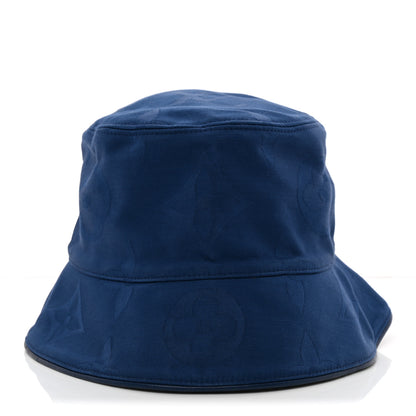 Louis Vuitton Cotton Monogram Flower Tile Reversible Bucket Hat Blue 2 of 14