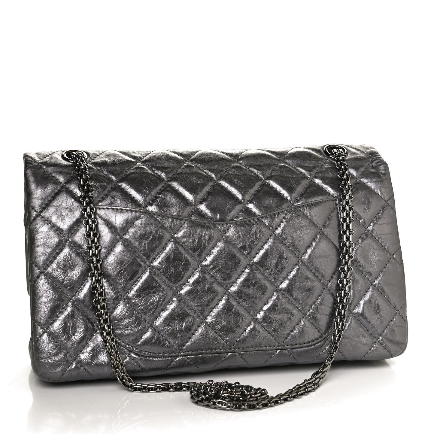 Metallic Aged Calfskin Quilted 2.55 Reissue 226 Flap Silver