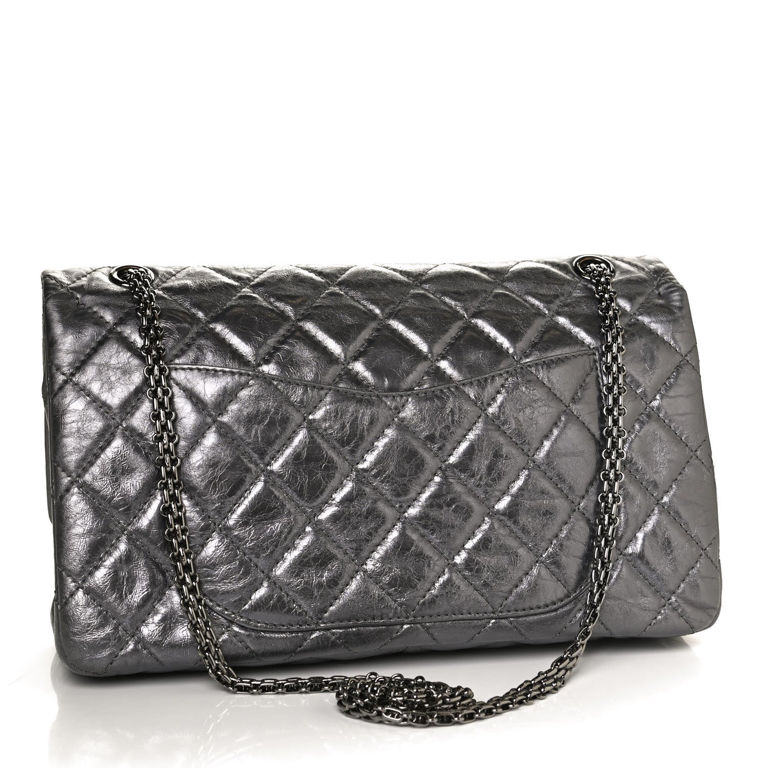 Chanel Metallic Aged Calfskin Quilted 2.55 Reissue 226 Flap Silver 3 of 10