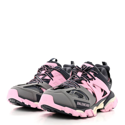 Balenciaga Mesh Rubber Tri-Color Womens Track Sneakers 37 Dark Grey Pink Grey 3 of 9