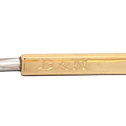 Tiffany 18K Yellow White Gold Tiffany Narrow Lock Bangle Bracelet 5 of 6