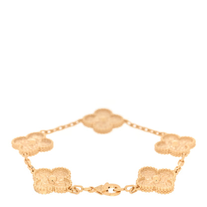 Van Cleef & Arpels VAN CLEEF & ARPELS 18K Yellow Gold 5 Motifs Vintage Alhambra Bracelet 2 of 5
