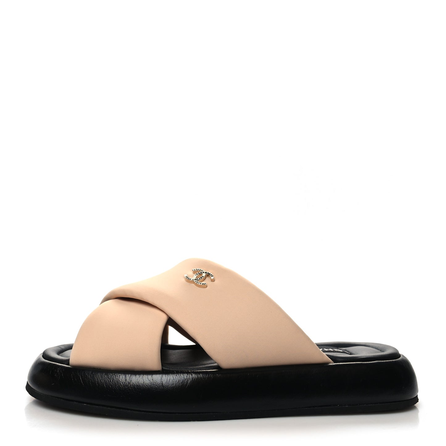 Fabric CC Mules Sandals 36 Light Beige