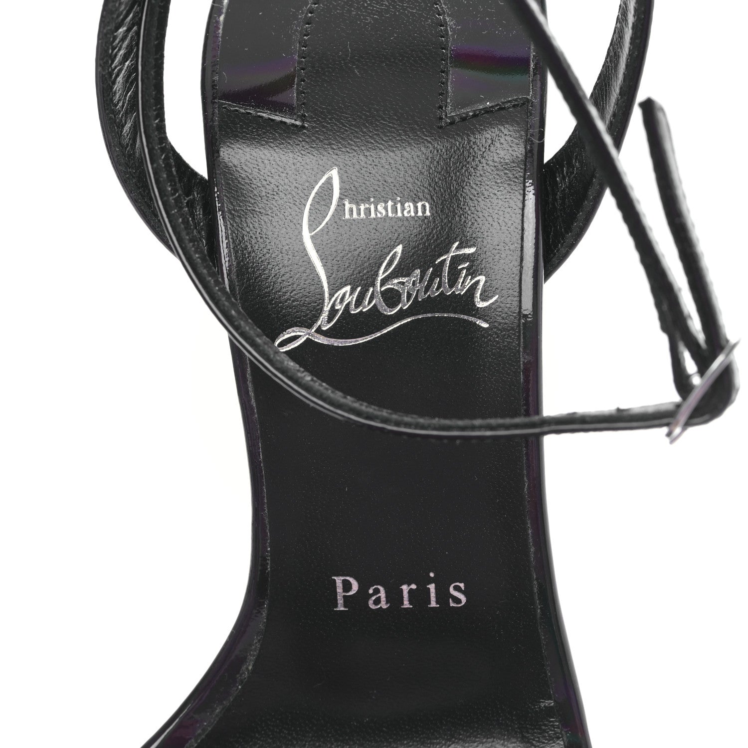 Christian Louboutin Patent Psychic Loubi Queen Alta 150 Platform Sandals 37 Black 8 of 8