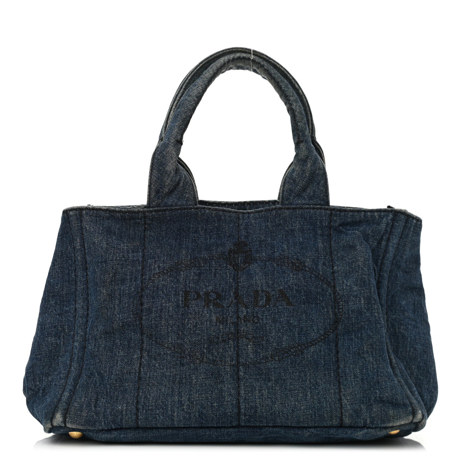 Prada Denim Logo Tote Bleu 1 of 10