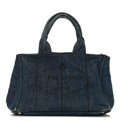 Prada Denim Logo Tote Bleu 1 of 10