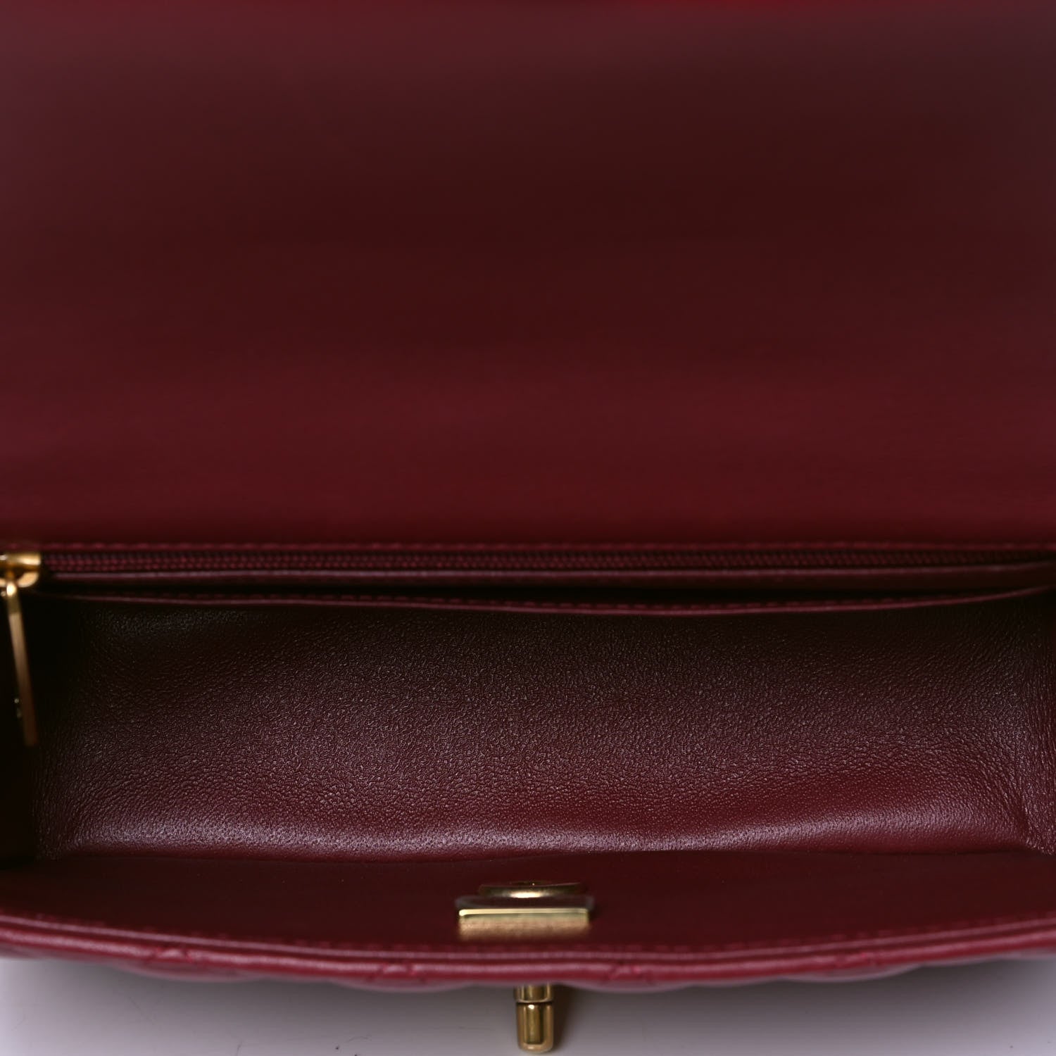 Chanel Lambskin Quilted Mini Top Handle Rectangular Flap Burgundy 4 of 4