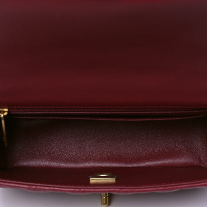 Chanel Lambskin Quilted Mini Top Handle Rectangular Flap Burgundy 4 of 4