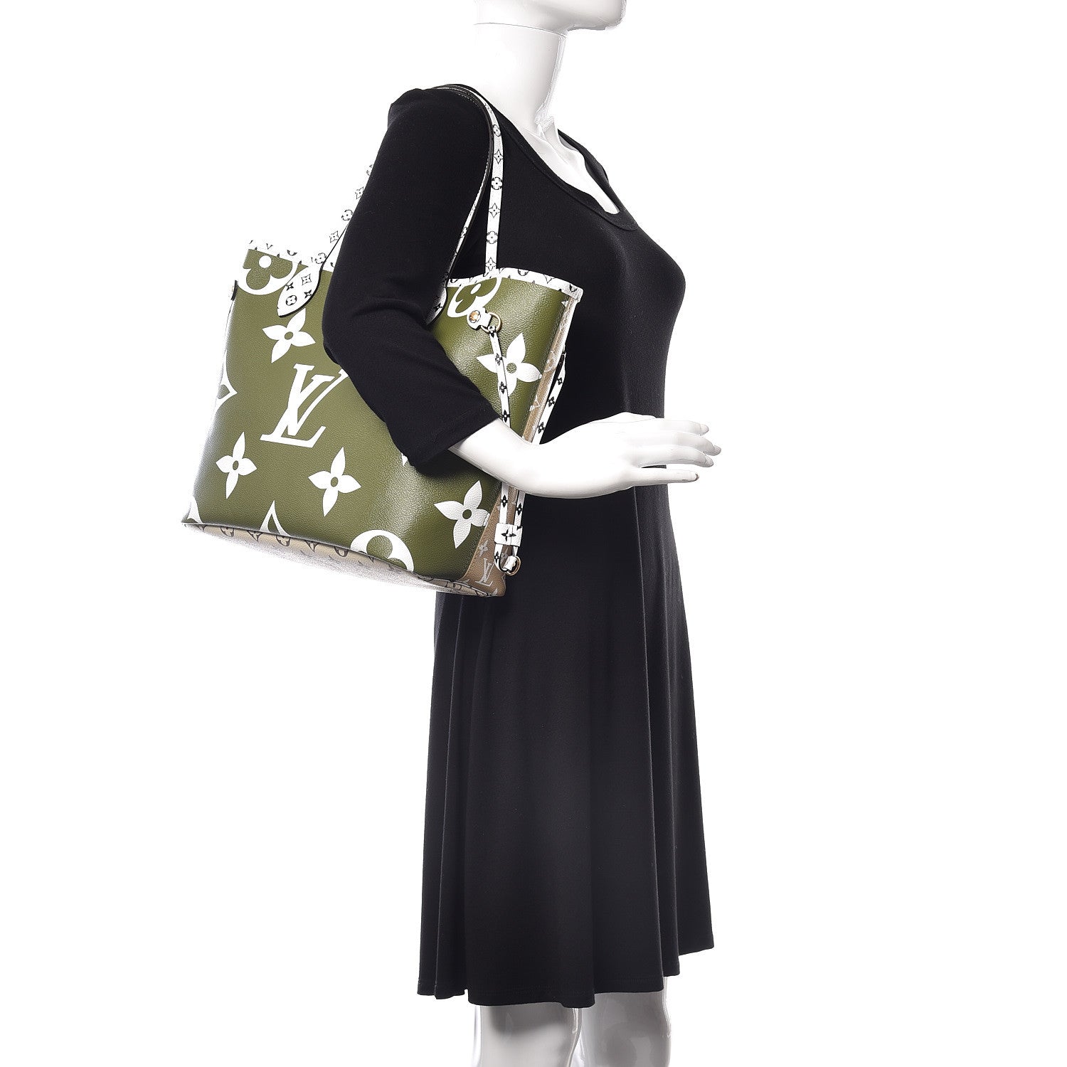 Louis Vuitton Monogram Giant Neverfull MM Kaki 2 of 9