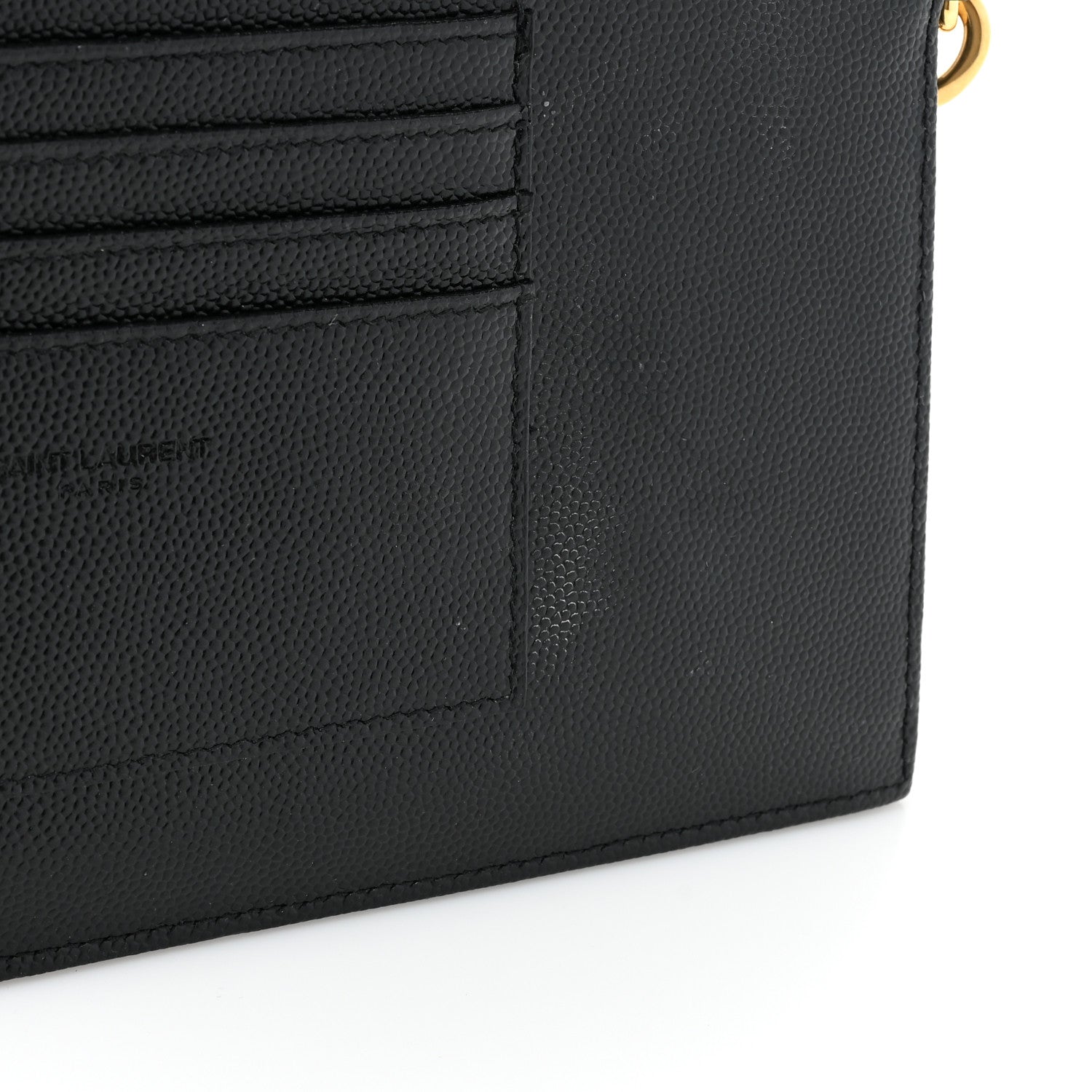 Saint Laurent Grain De Poudre Chevron Monogram Large Bill Pouch Black 11 of 12