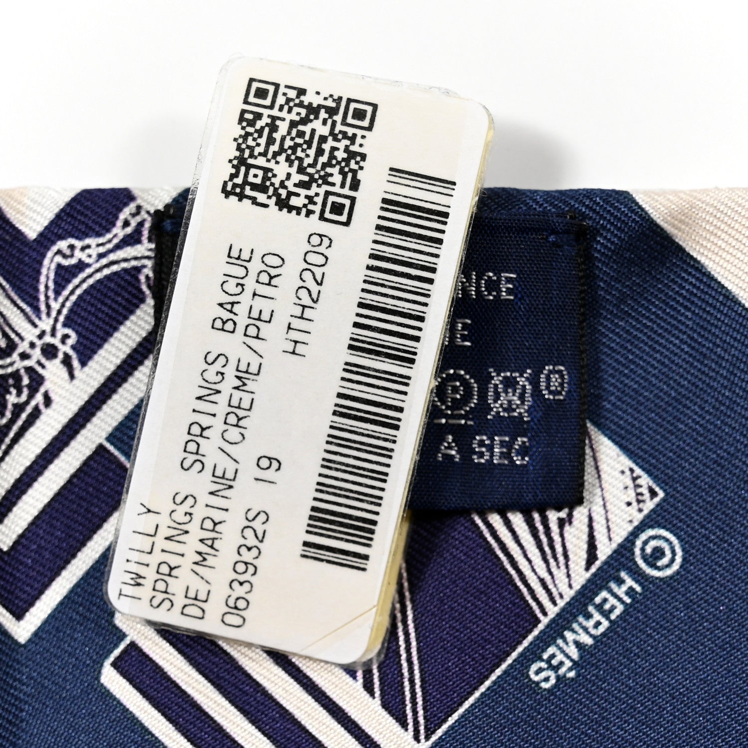Hermes Silk Springs Springs Twilly Marine Creme Petrole 4 of 4