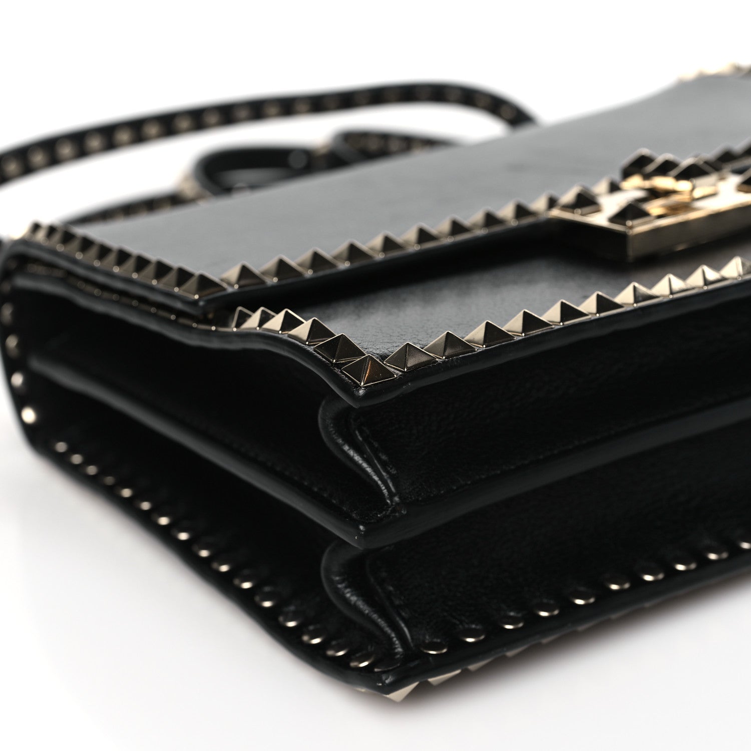 Valentino Garavani Buffalo Rockstud No Limit Top Handle Bag Black 8 of 10