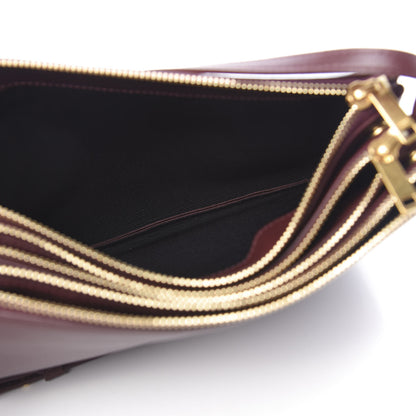 Celine Lambskin Large Trio Crossbody Bag Burgundy 7 of 13