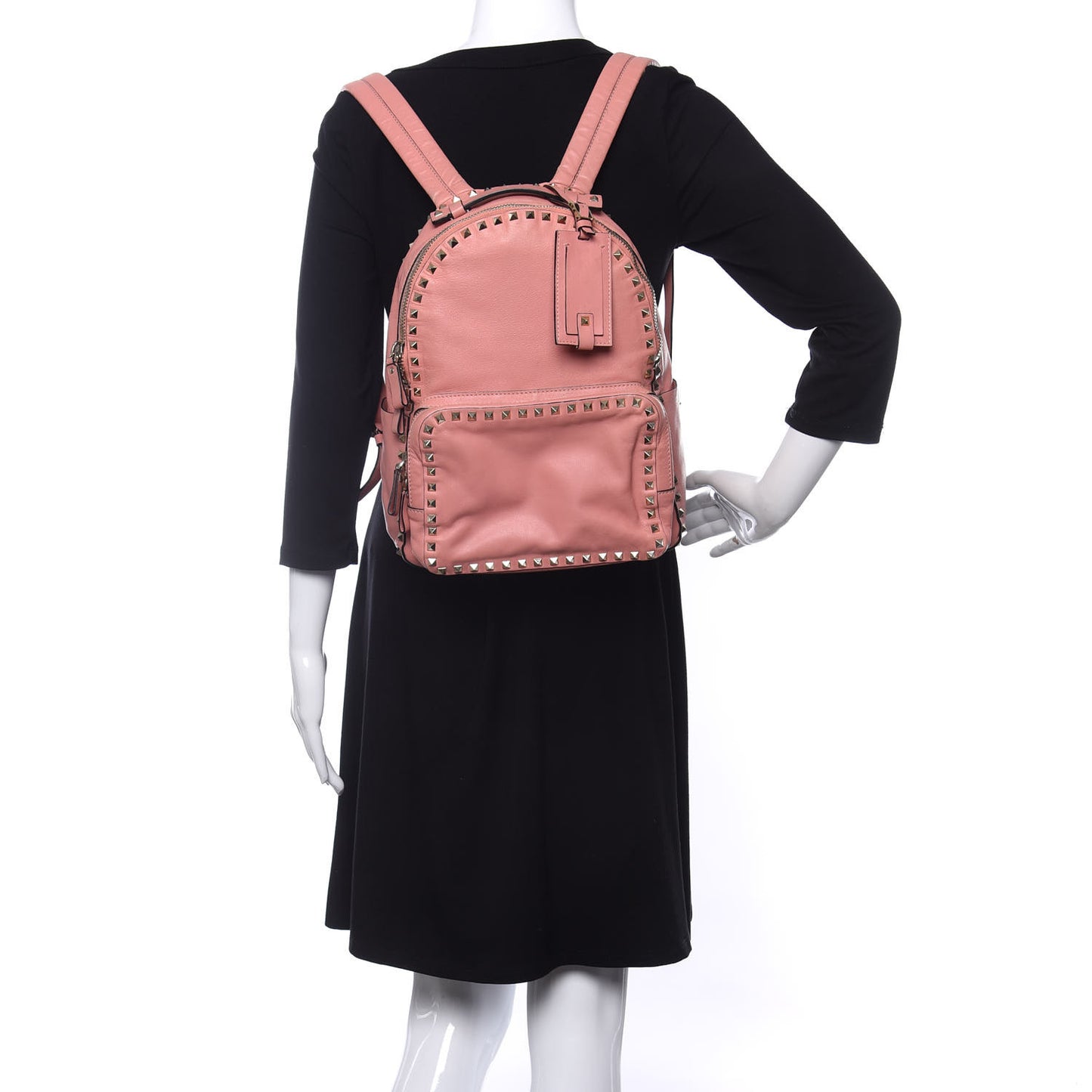 Vitello Medium Rockstud Backpack Peau D'Abricot