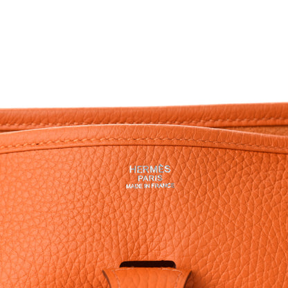 Hermes Taurillon Clemence Evelyne III PM Orange 10 of 13