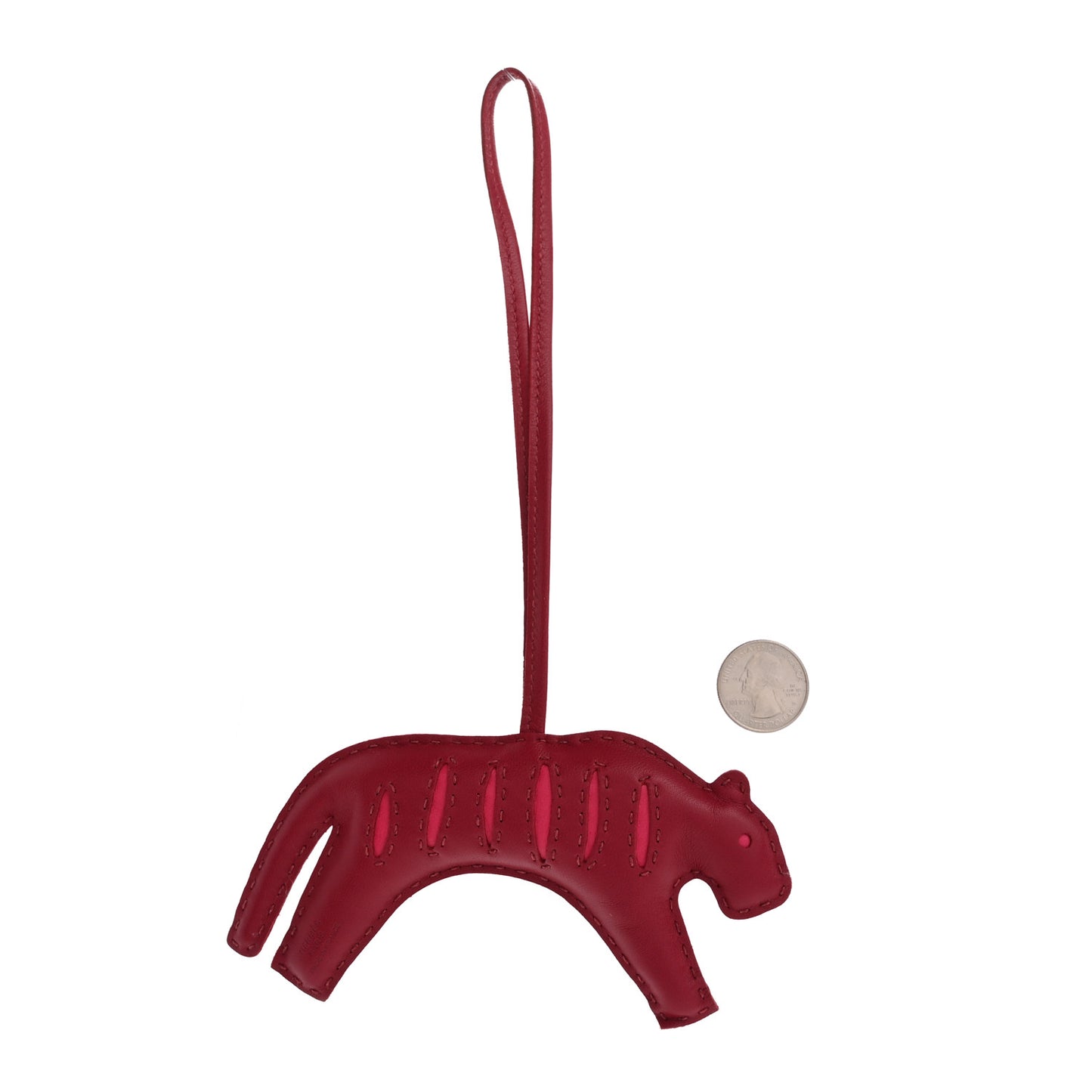 Milo Lambskin Rooroo Bag Charm Rouge H Rose Ete
