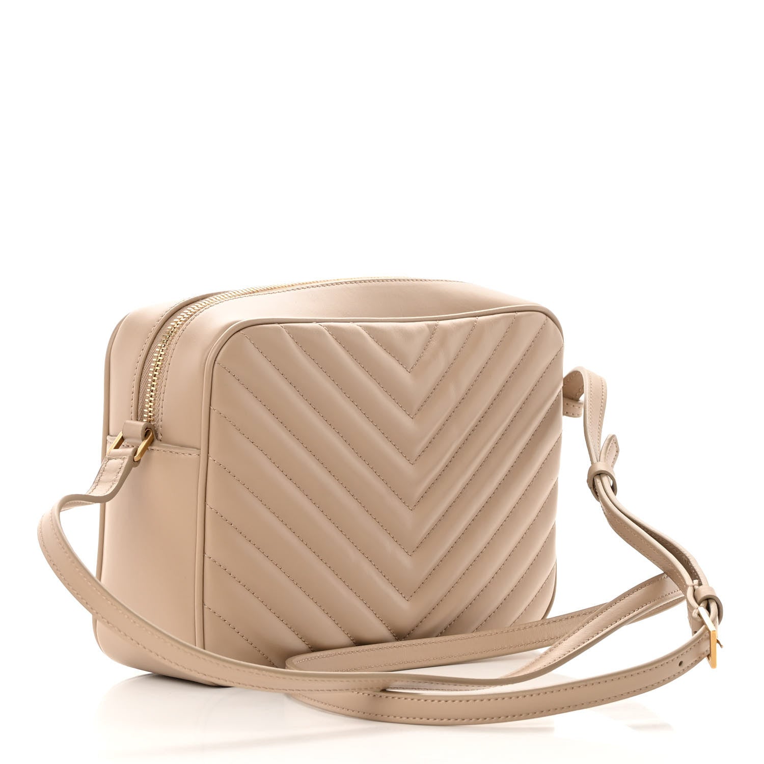 Saint Laurent Calfskin Matelasse Monogram Lou Camera Bag Dark Beige 3 of 15