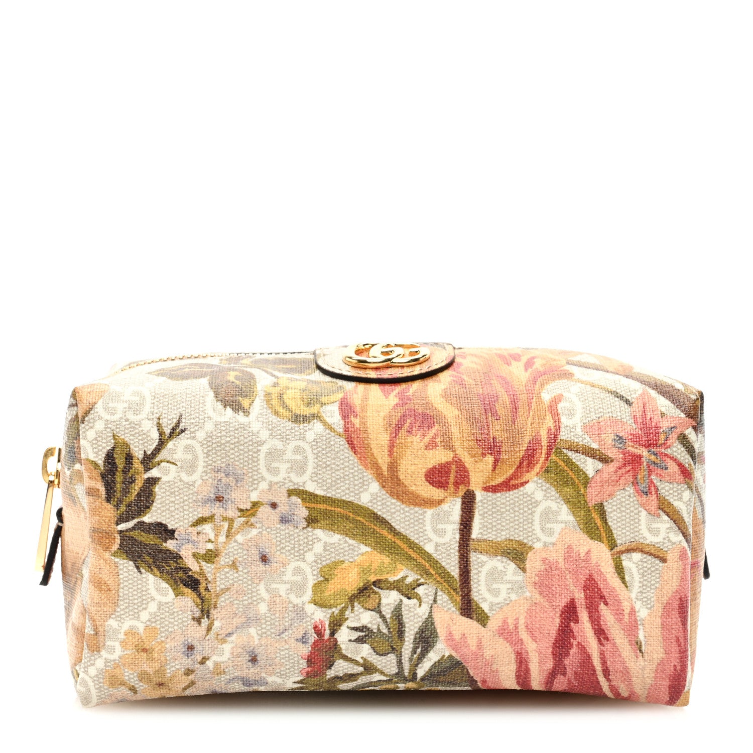 Gucci GG Supreme Monogram Water Flora Small Ophidia Cosmetic Case Beige White Multicolor 1 of 7