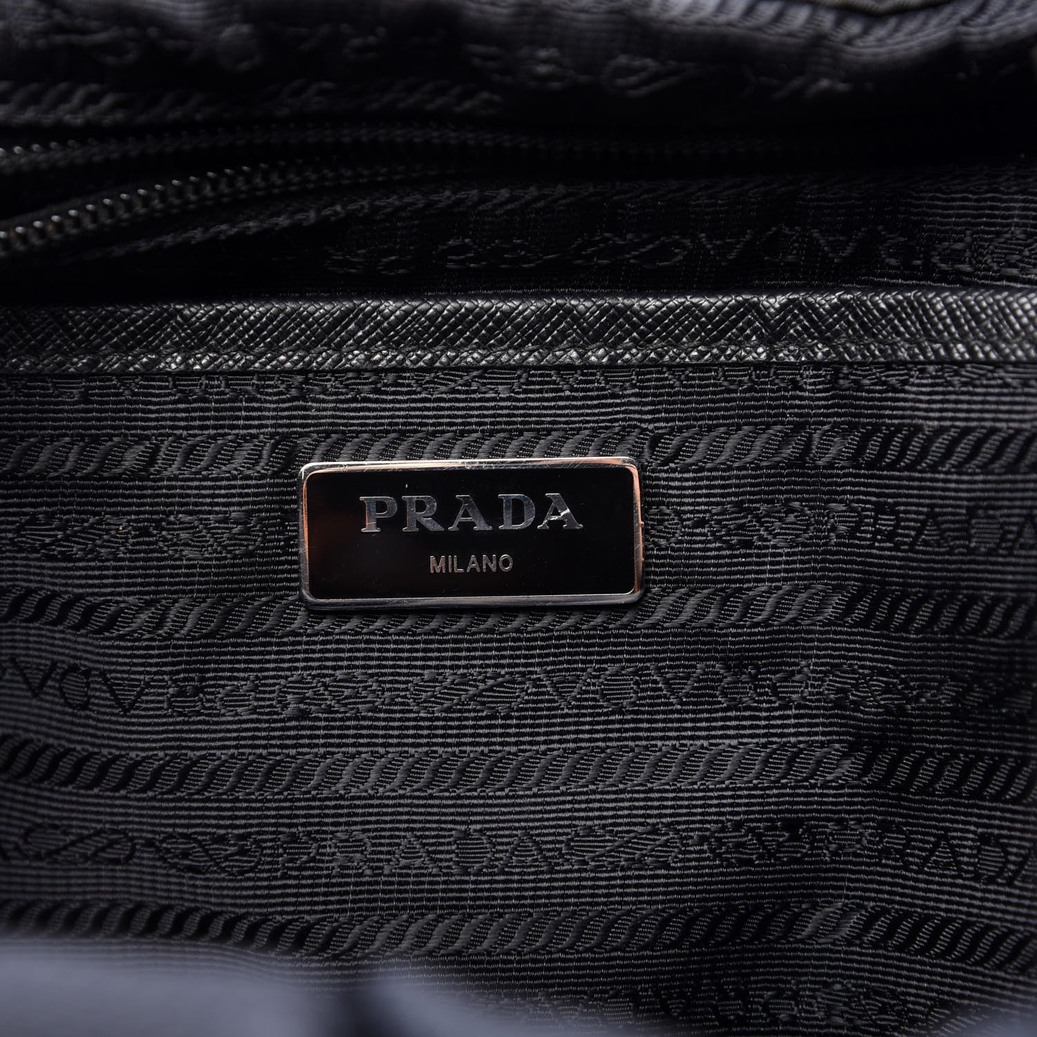 Prada Nylon New Vela Studded Backpack Black White 7 of 9