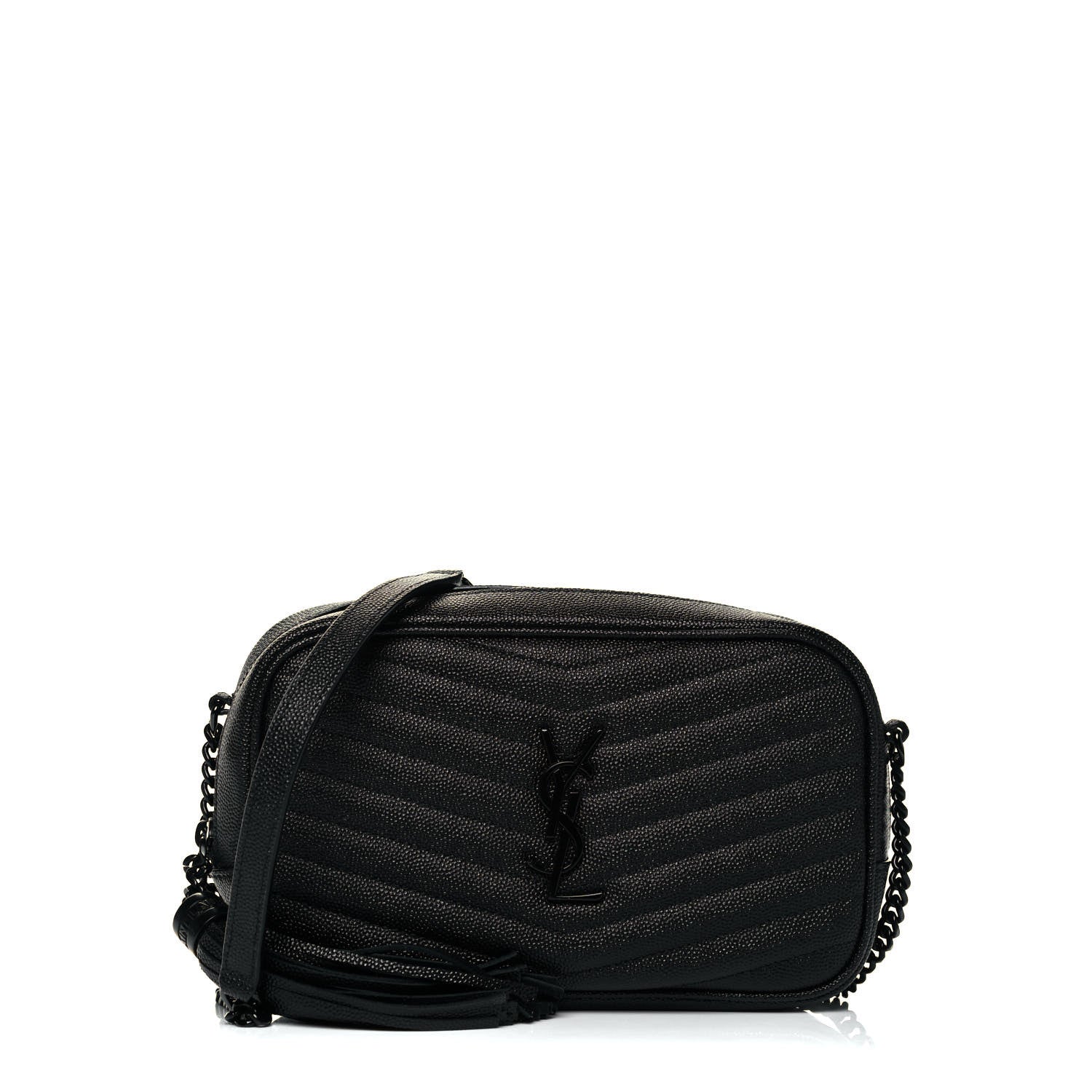 Saint Laurent Grain De Poudre Matelasse Monogram Mini Lou Camera Bag Black 1 of 9