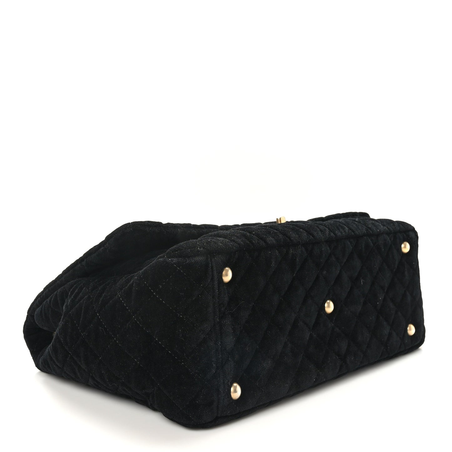 Velvet Quilted XXL Travel Flap Bag Black