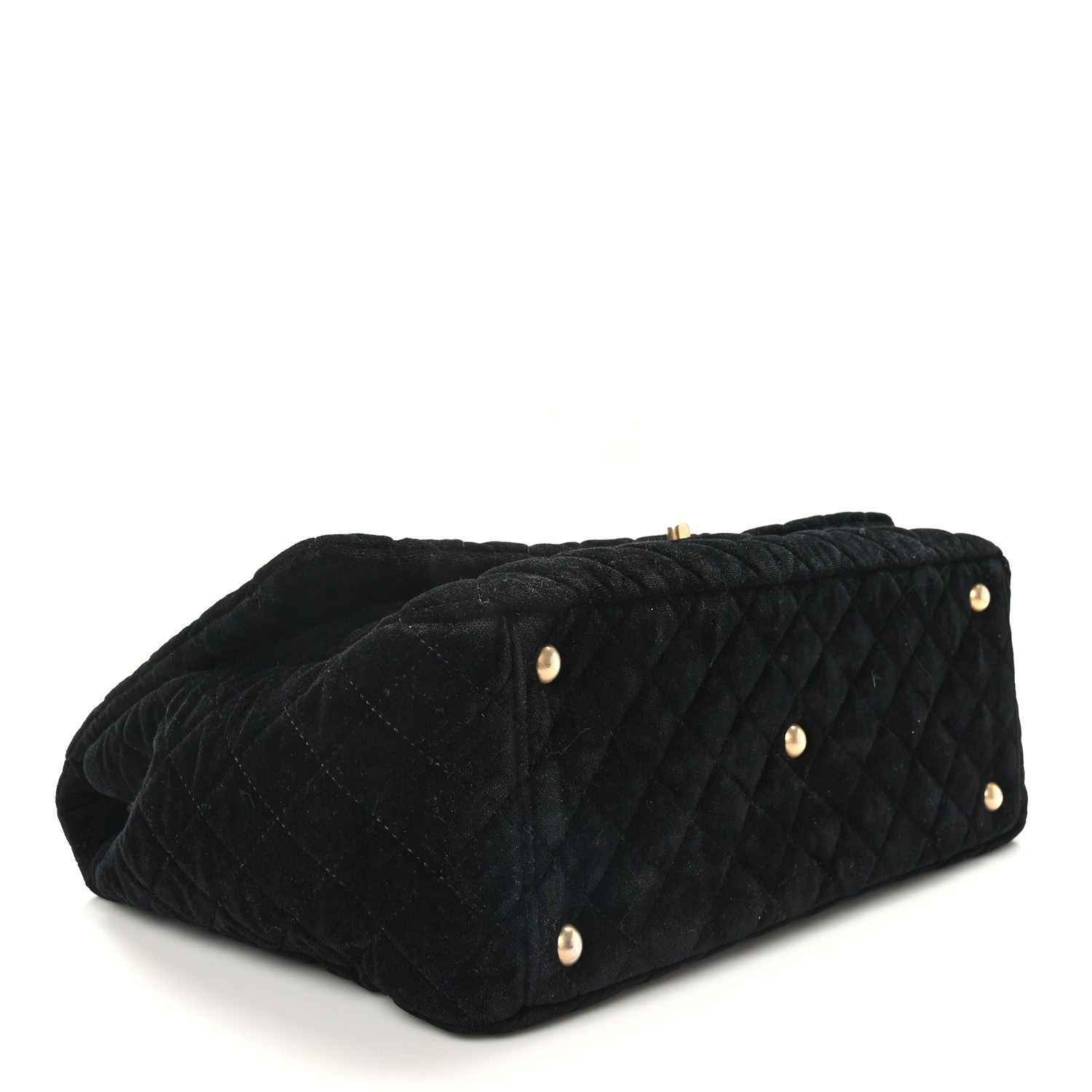 Chanel Velvet Quilted XXL Travel Flap Bag Black 4 of 9
