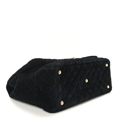 Chanel Velvet Quilted XXL Travel Flap Bag Black 4 of 9