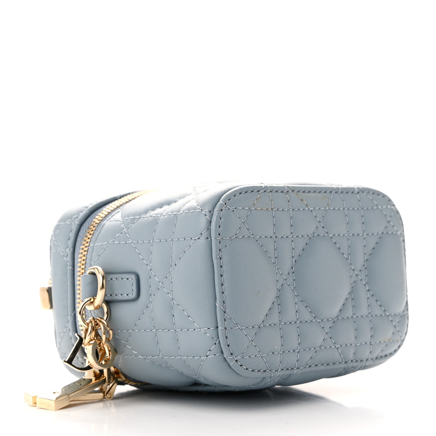 Christian Dior Lambskin Cannage Micro Lady Dior Vanity Case Cloud Blue 4 of 10