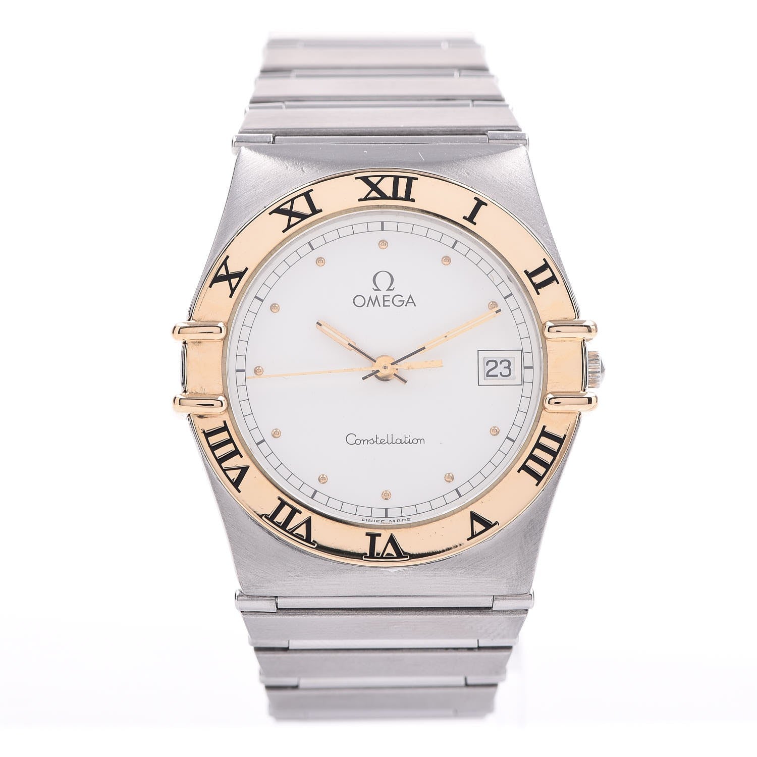 Omega Stainless Steel 18K Yellow Gold 33mm Constellation Quartz Watch White 396.1075 1 of 6