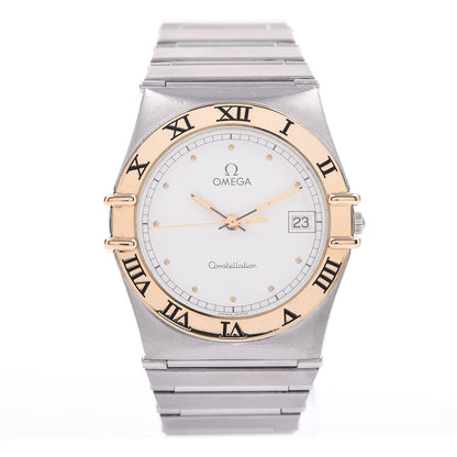 Omega Stainless Steel 18K Yellow Gold 33mm Constellation Quartz Watch White 396.1075 1 of 6