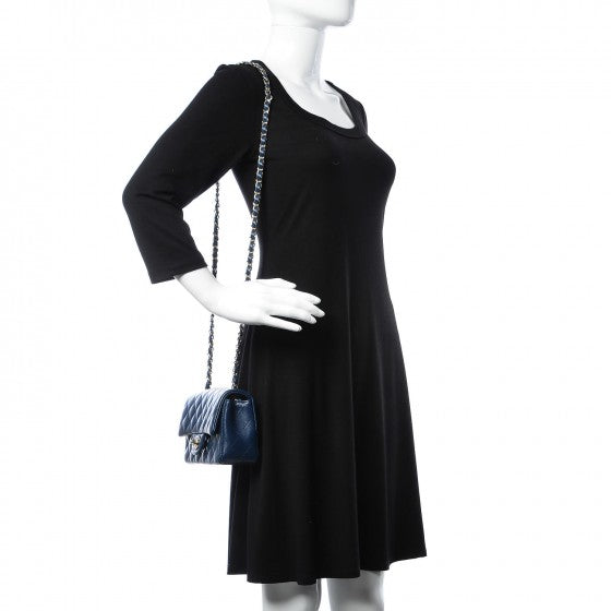 Chanel Caviar Quilted Mini Rectangular Flap Navy 2 of 15
