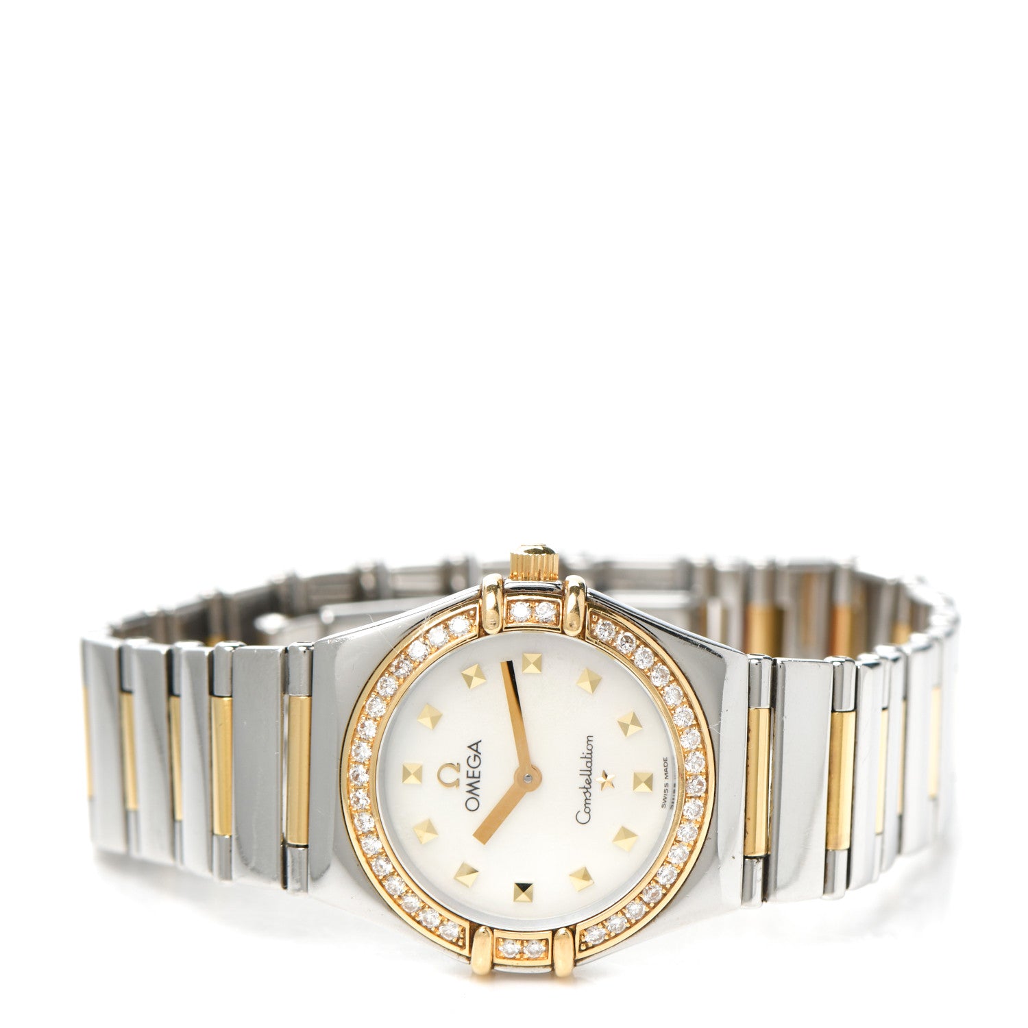 Omega Stainless Steel 18K Yellow Gold Diamond Bezel Mother of Pearl 23mm Constellation My Choice Quartz Watch 895.1243 2 of 4