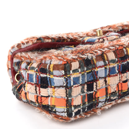 Chanel Tweed Quilted Mini Rectangular Flap Blue Orange Navy Beige 8 of 10